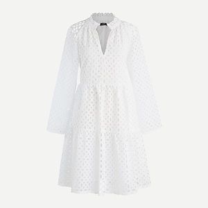 NWT J. Crew relaxed tiered White Embroidered Eyelet Dress